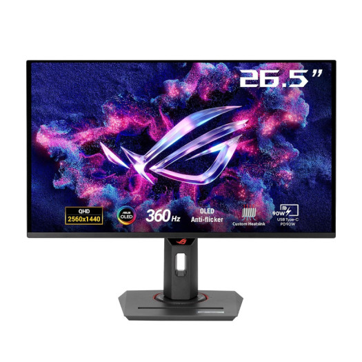 ASUS ROG Strix 27” 1440P OLED Gaming Monitor (XG27ACDNG) - QD-OLED, QHD (2560 x 1440), 360Hz, 0.03ms, Custom Heatsink, OLED Care+, G-SYNC Compatible, 99% DCI-P3, DisplayWidget, AI Gaming